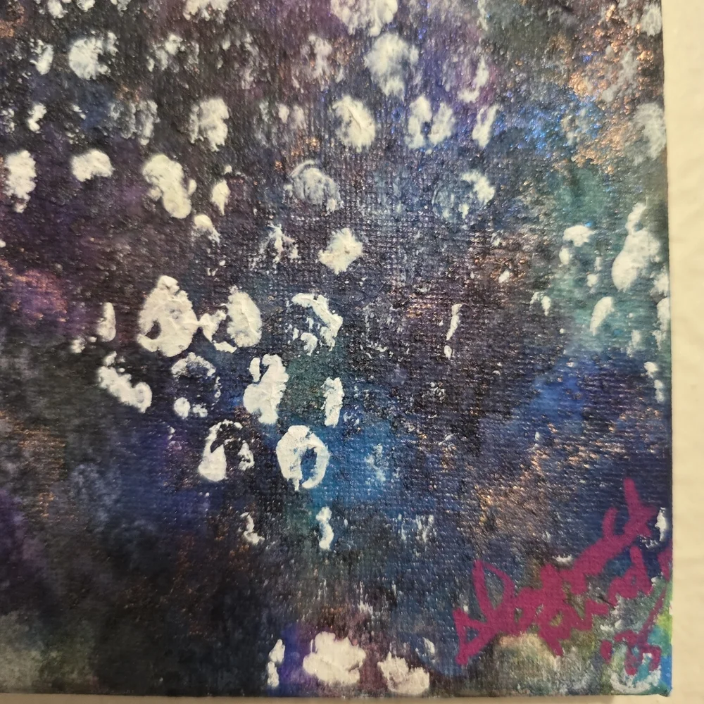 HANDCRAFTED Abstract Painting HANDPAINTED Artwork HANDMADE Wall Art Decor 8"x8" - Picture 12 of 12